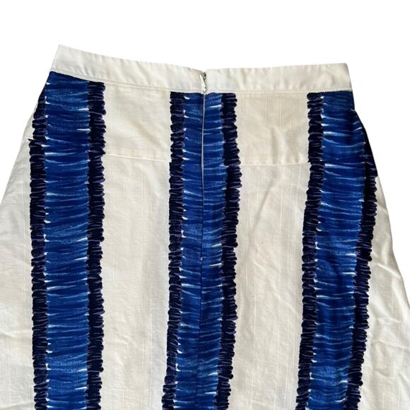 Dorothee Schumacher Women’s Vintage High Waist Blue White Striped Printed Skirt - Picture 5 of 9